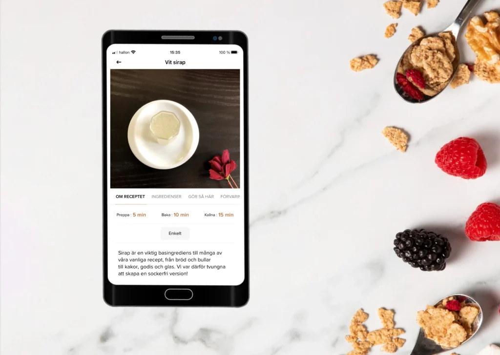 Sockerfria basvaror i Sockerkoll appen